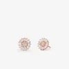 Clous d'oreilles en argent sterling plaqué en métal précieux à pierres pavées