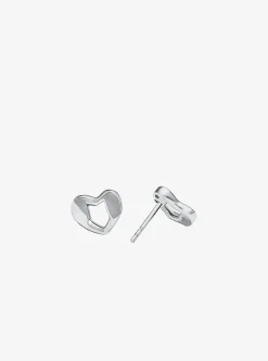 Clous d’oreilles en forme de cœur en argent sterling plaqué en métal précieux