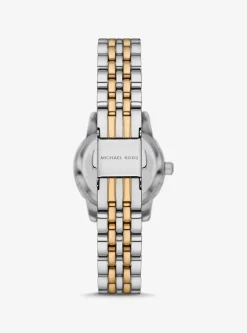 Coffret-cadeau avec montre Lexington bicolore à pierres pavées et bracelets à glissière