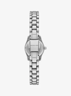 Coffret cadeau avec petite montre Lexington argentée à pierres pavées et bijoux