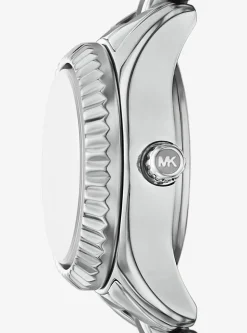 Coffret cadeau avec petite montre Lexington argentée à pierres pavées et bijoux