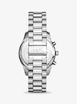 Coffret cadeau montre surdimensionnée Lexington argentée et porte-cartes en cuir effet crocodile en relief