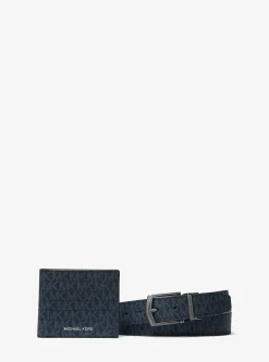 Coffret cadeau portefeuille et ceinture avec logo Signature