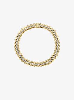 Collier bicolore à 3 rangs de maillons
