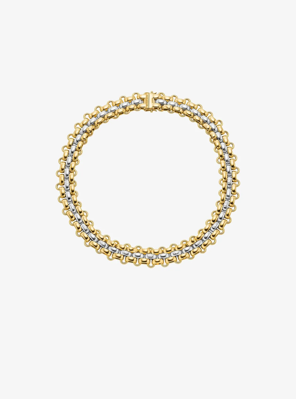 Collier bicolore à 3 rangs de maillons