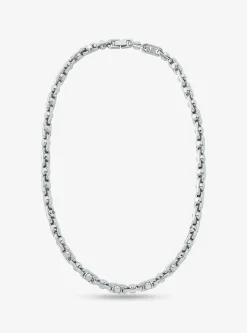 Collier à maillons Astor de taille moyenne en laine plaqué en métal précieux à pierres pavées