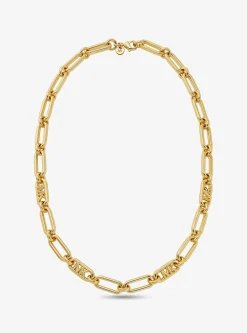 Collier à maillons en laiton plaqué en métal précieux