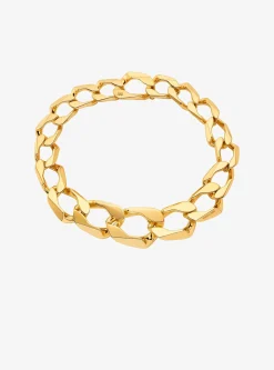 Collier à maillons gourmette en laiton plaqué en métal précieux