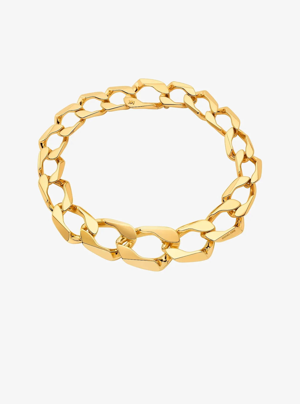 Collier à maillons gourmette en laiton plaqué en métal précieux