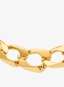 Collier à maillons gourmette en laiton plaqué en métal précieux