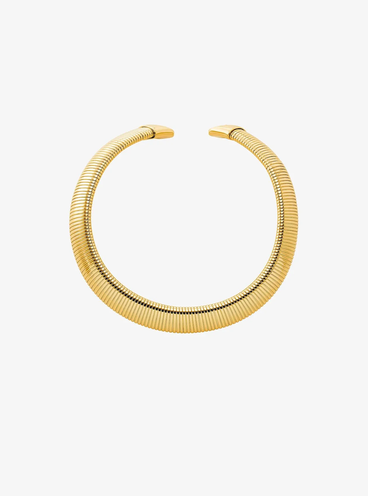 Collier tubogas ras-du-cou en laiton plaqué en métal précieux