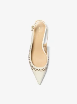 Escarpin Amara en cuir découpé au laser à bride arrière