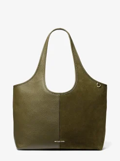 Grand cabas Henly en cuir et daim