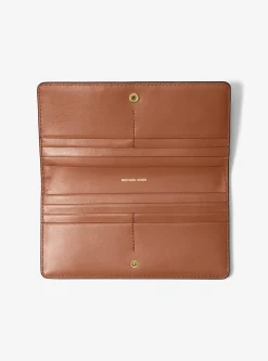 Grand portefeuille Bryant en cuir grainé avec bouton-pression sur le devant