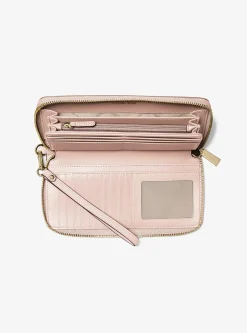 Grand portefeuille continental Jet Set Travel en cuir grainé