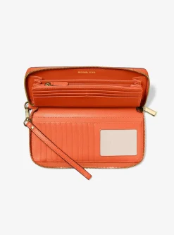 Grand portefeuille continental Jet Set Travel en cuir