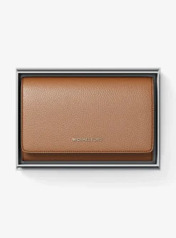 Grand portefeuille Jet Set en cuir grainé