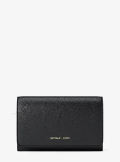 Grand portefeuille Jet Set en cuir grainé