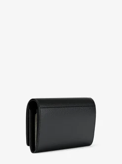 Grand portefeuille Jet Set en cuir grainé