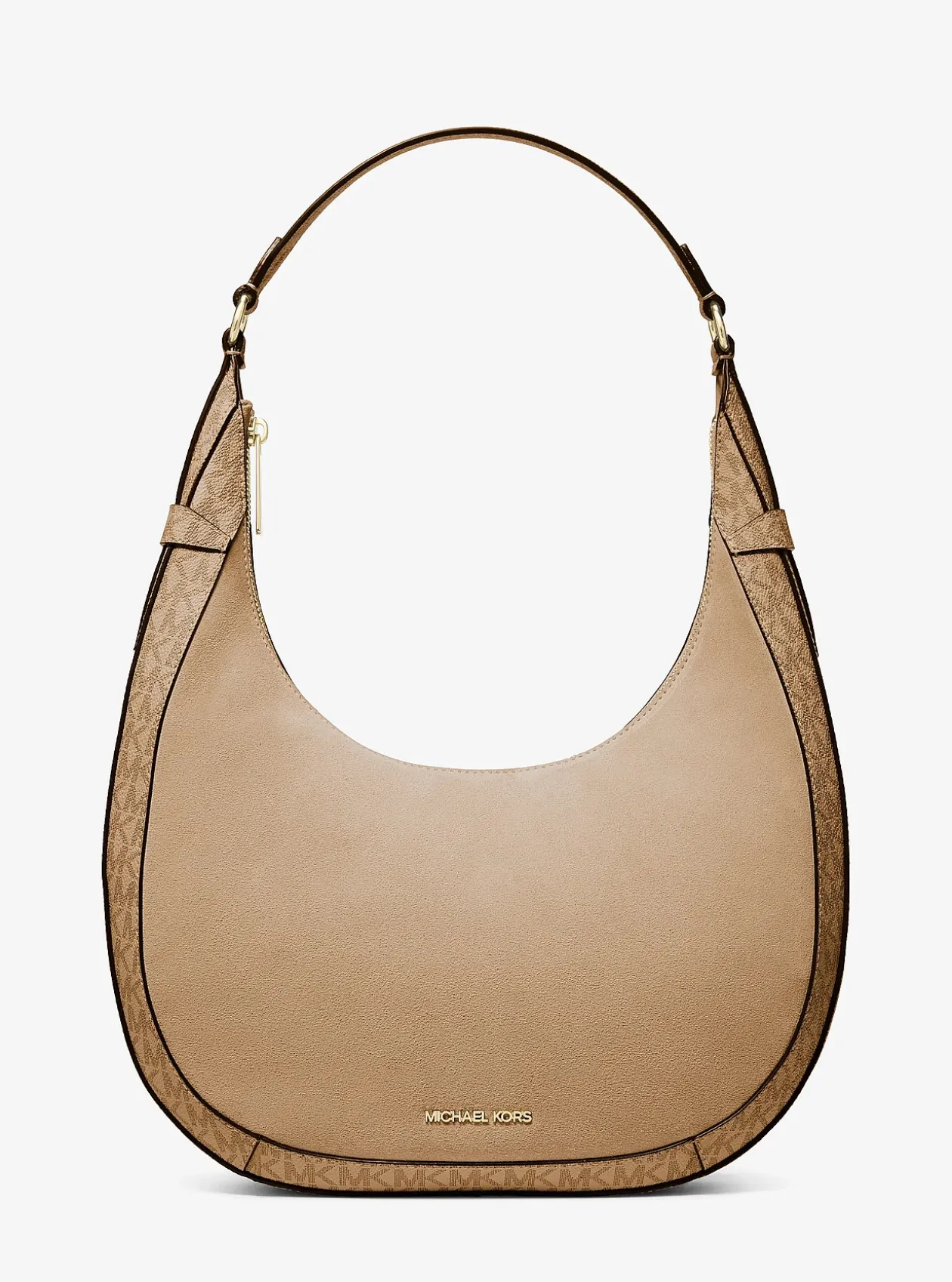 Grand sac à bandoulière croissant Preston en daim à logo