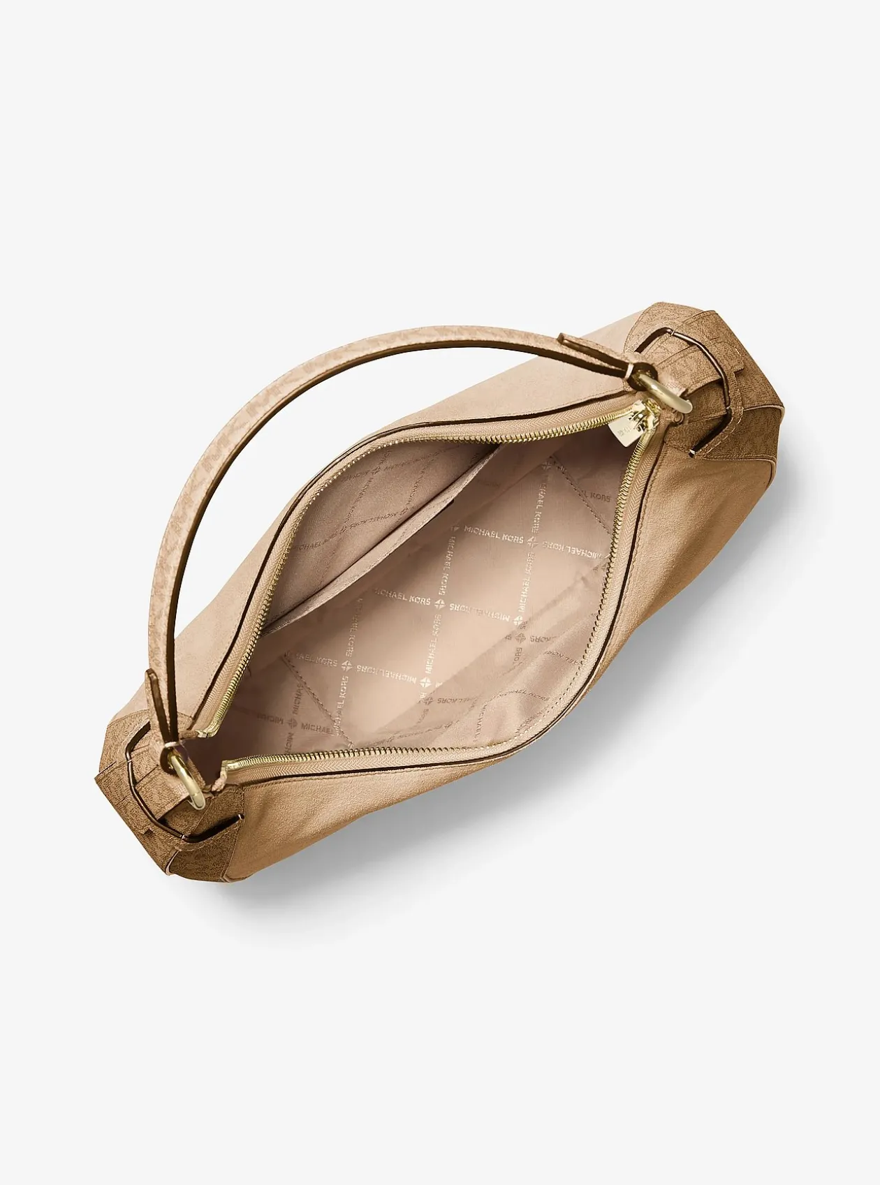 Grand sac à bandoulière croissant Preston en daim à logo