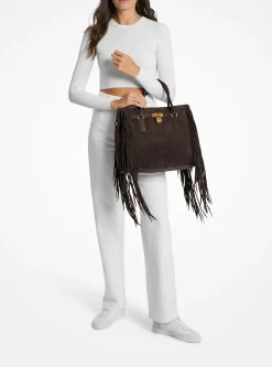 Grand sac Hamilton Moderne en daim à franges