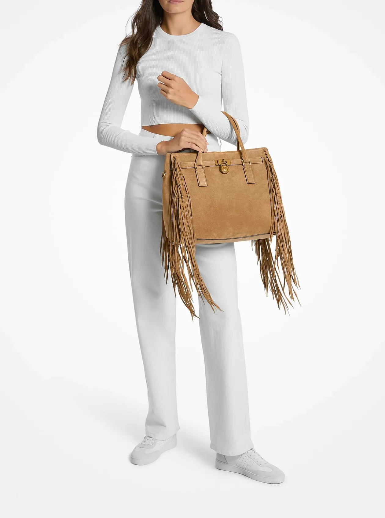 Grand sac Hamilton Moderne en daim à franges