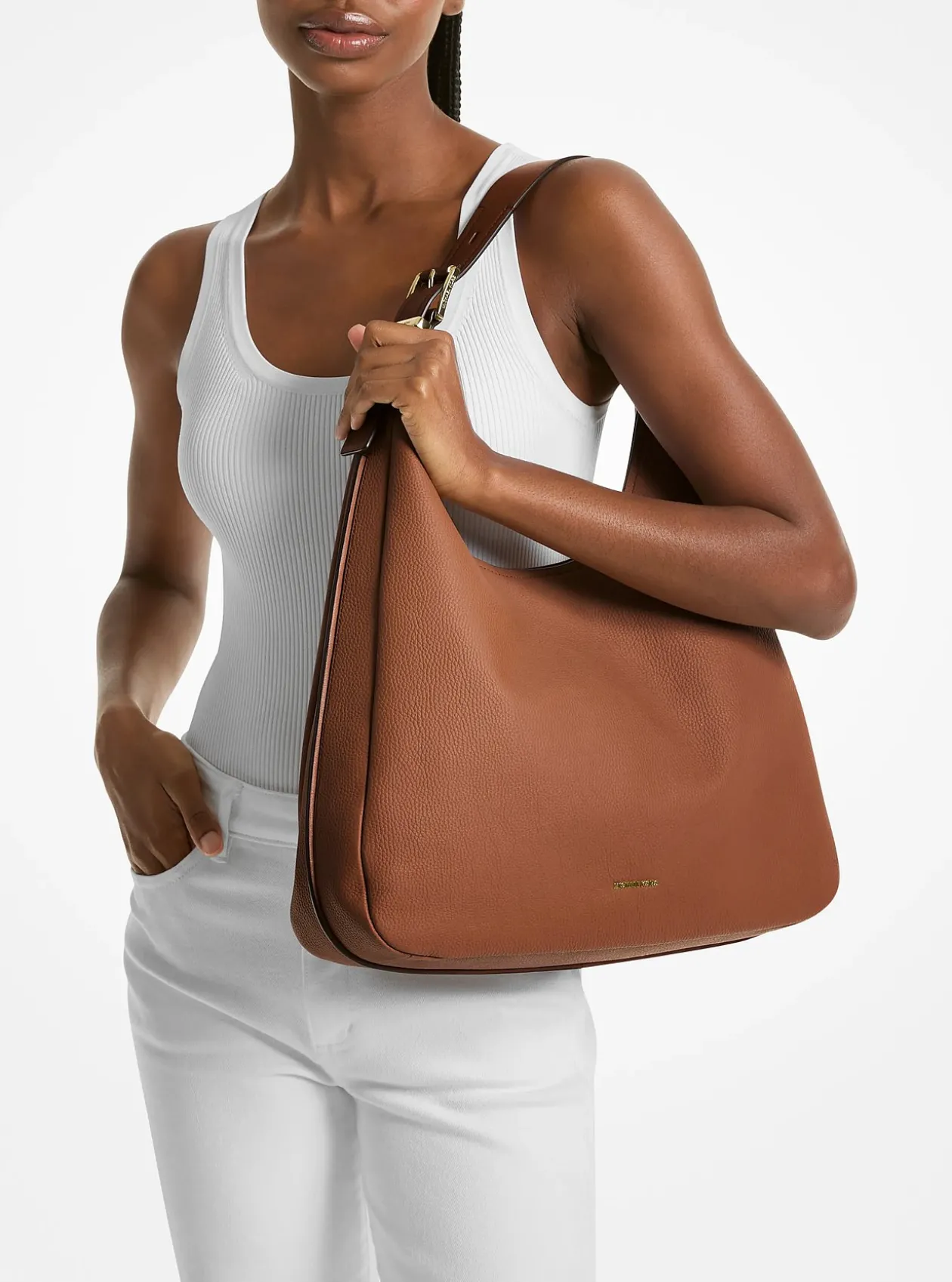 Grand sac porté épaule bohème Nolita en cuir grainé