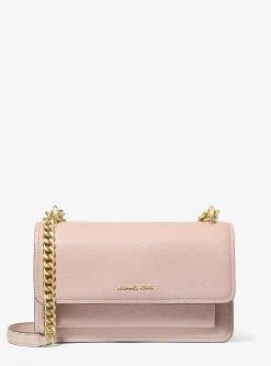 Grand sac porté épaule Claire convertible en cuir grainé