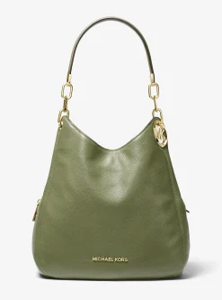 Grand sac porté épaule Lillie en cuir grainé