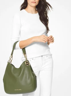Grand sac porté épaule Lillie en cuir grainé