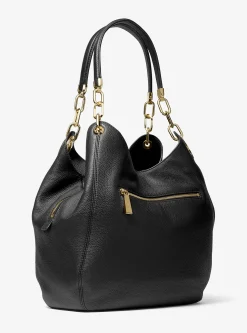 Grand sac porté épaule Lillie en cuir grainé