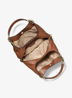 Grand sac porté épaule Lillie en cuir grainé