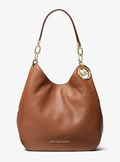 Grand sac porté épaule Lillie en cuir grainé