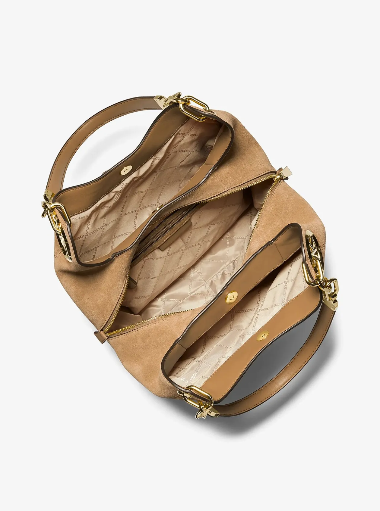 Grand sac porté épaule Lillie en daim