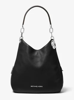Grand sac porté épaule Lillie en cuir grainé