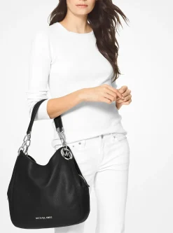 Grand sac porté épaule Lillie en cuir grainé