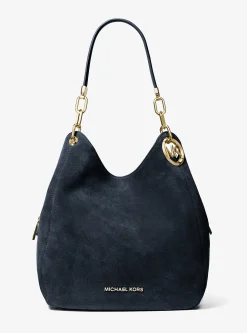 Grand sac porté épaule Lillie en daim