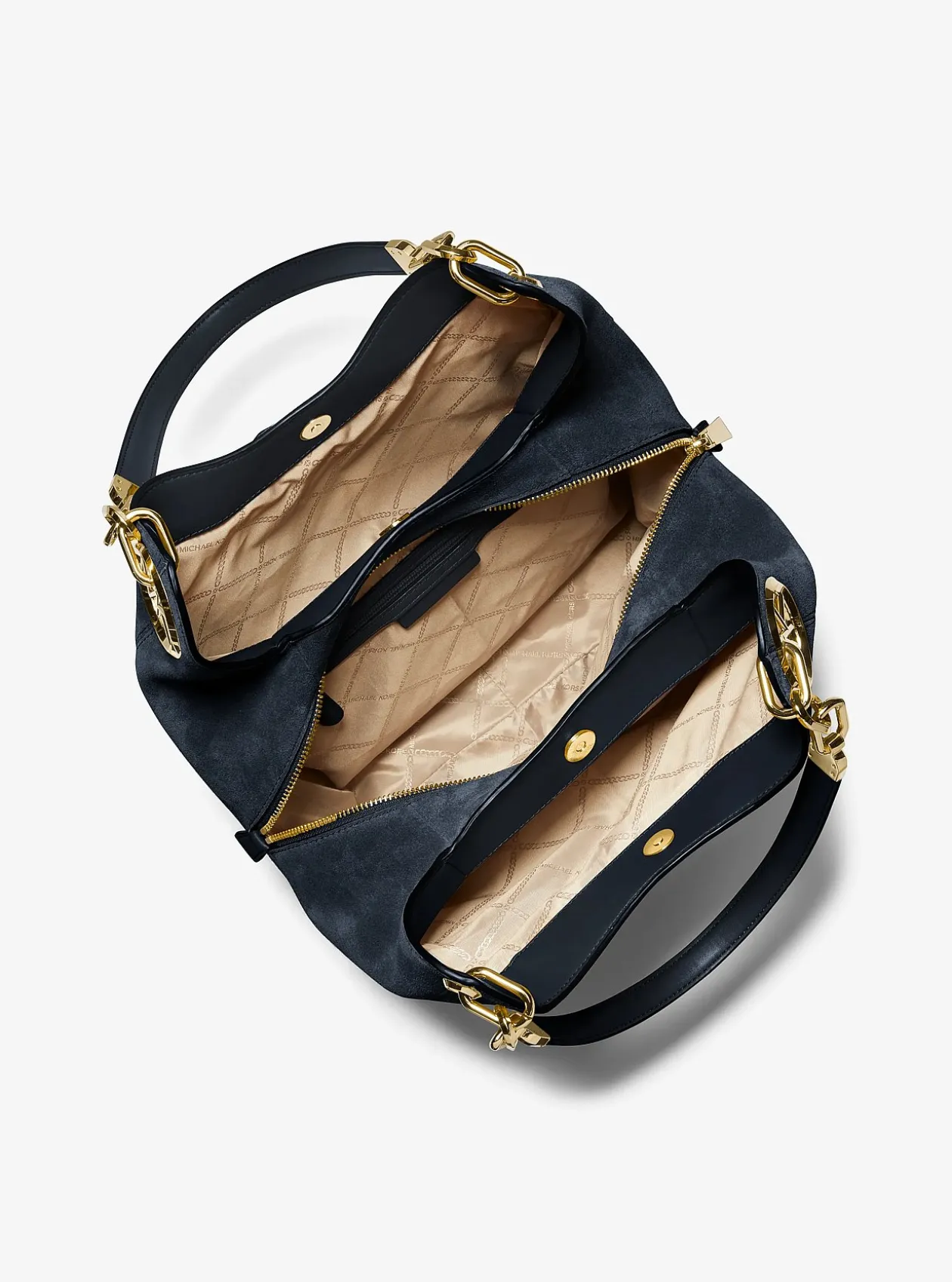 Grand sac porté épaule Lillie en daim