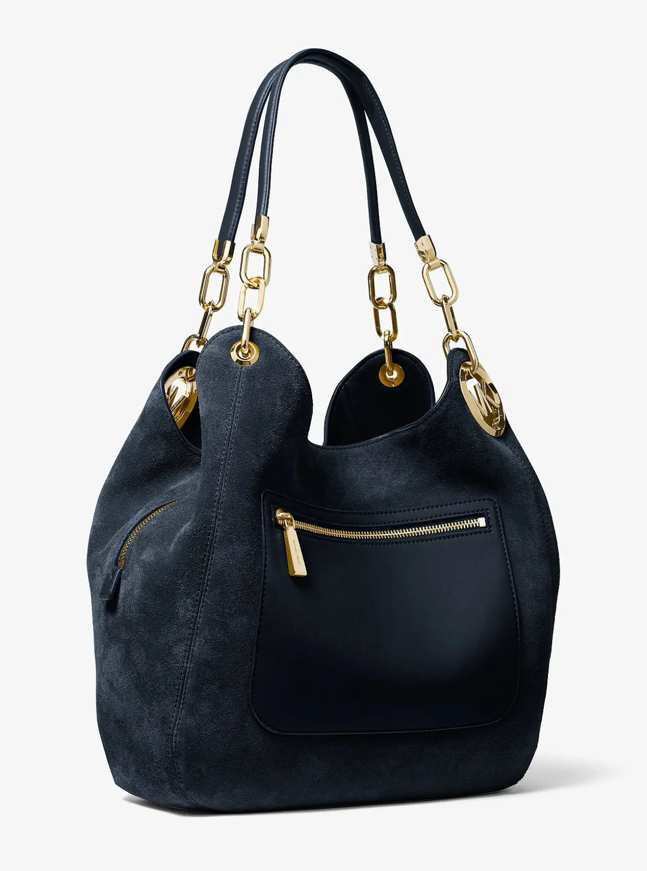 Grand sac porté épaule Lillie en daim