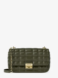 Grand sac porté épaule Tribeca en cuir matelassé