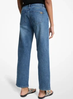 Jean droit en denim extensible