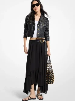Jupe asymétrique en georgette