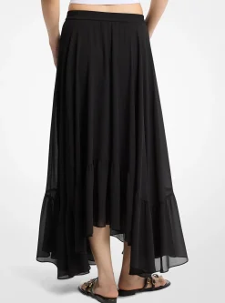 Jupe asymétrique en georgette