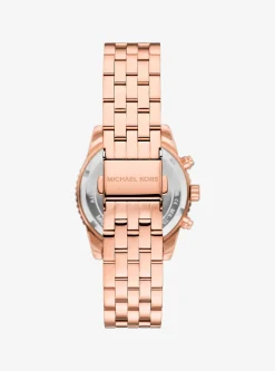 Mini montre Bryant ton or rose à pierres pavées