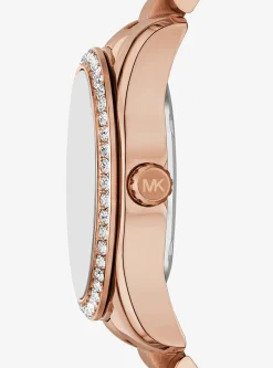 Mini montre Lexington ton or rose avec pierres pavées