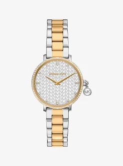 Mini montre Pyper bicolore à pierres pavées