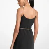 Mini-robe bustier avec ceinture et bretelles chaînes