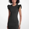 Mini-robe en viscose extensible à volants
