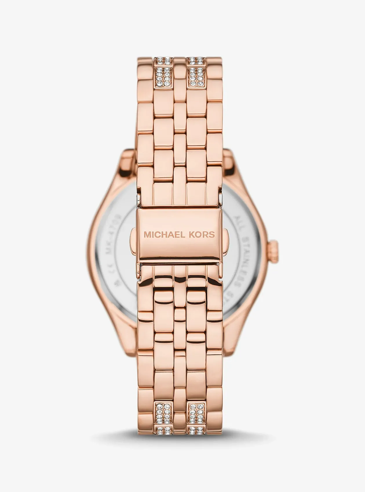 Montre Harlowe ton or rose à pierres pavées